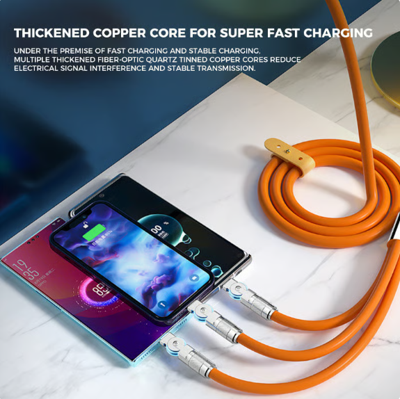 š„120W 3 in 1 Rotating Elbow Fast Charging Data Cableā”