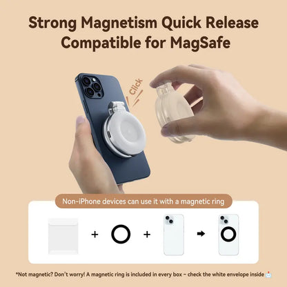 JUXEK 3-in-1 Magnetic Beauty Selfie Light: Ring Light + Mirror + Stand | Portable Rechargeable Makeup Lighting