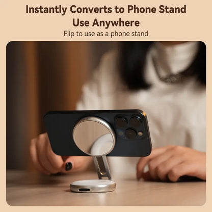 JUXEK 3-in-1 Magnetic Beauty Selfie Light: Ring Light + Mirror + Stand | Portable Rechargeable Makeup Lighting