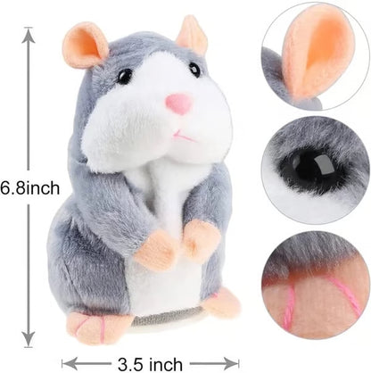 Repeats What You Say! Talking Hamster Plush Toy with Head Bobbing Action