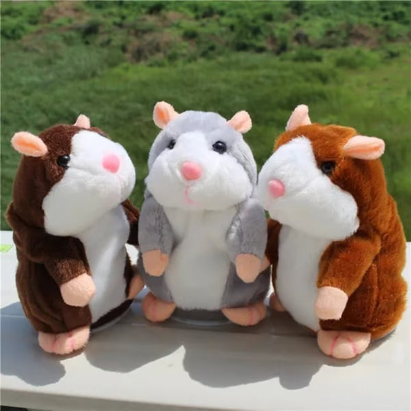 Repeats What You Say! Talking Hamster Plush Toy with Head Bobbing Action