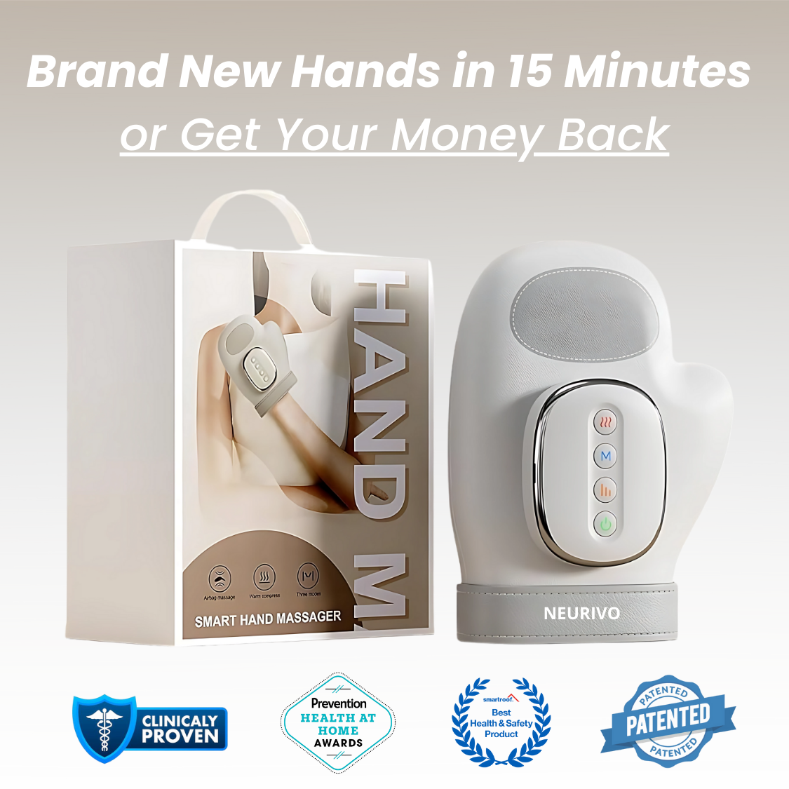 NEURIVO Hand Massager for Arthritis pain, Carpal tunnel & Tension