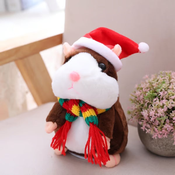 Repeats What You Say! Talking Hamster Plush Toy with Head Bobbing Action